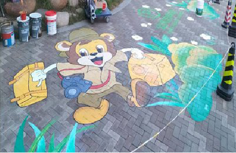 册亨夏季画地面彩绘会遇到的问题